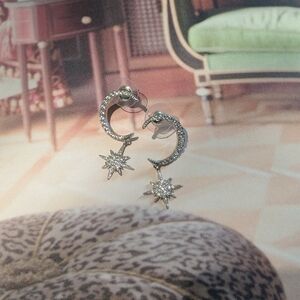 Crystal Crescent Moon Earrings